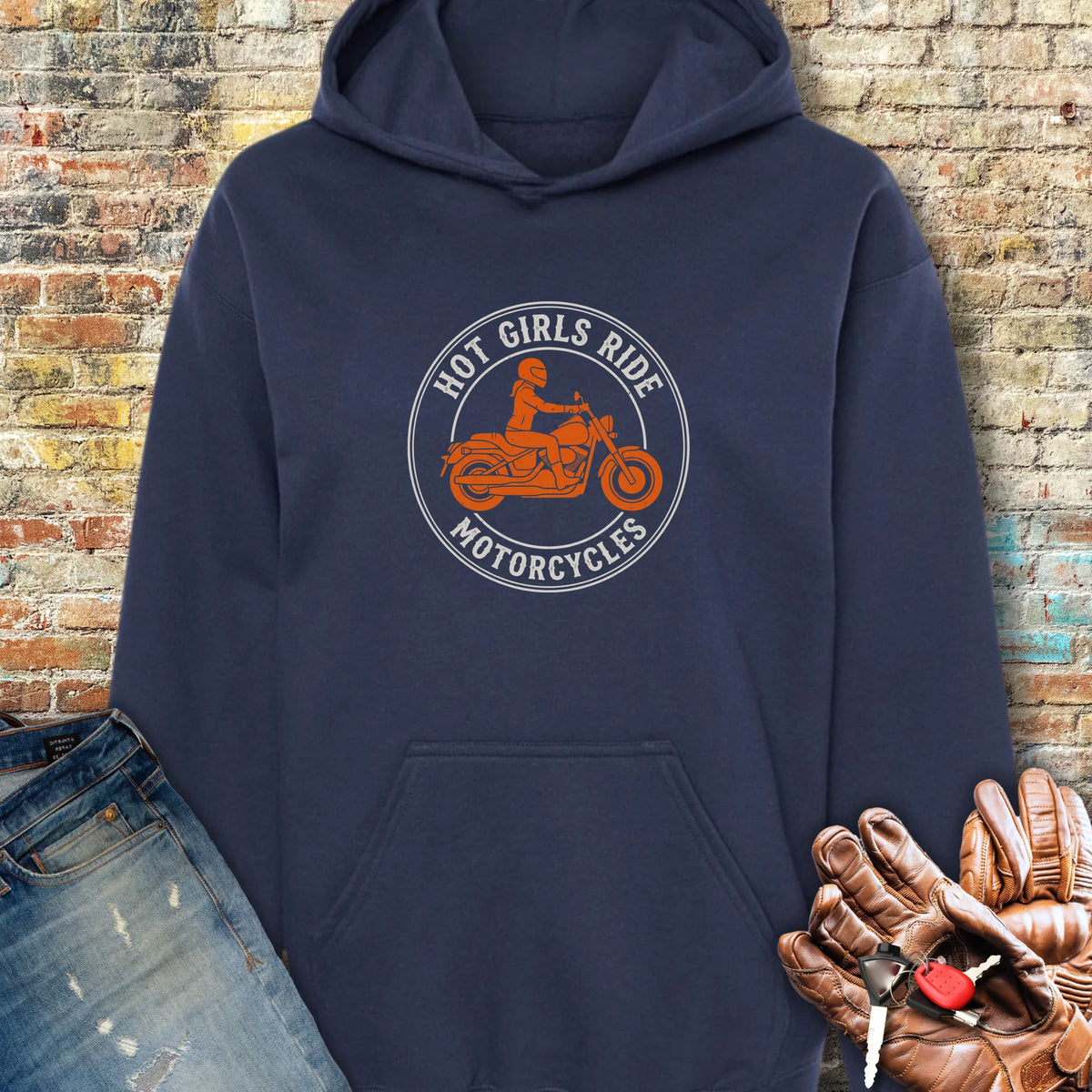 Girls Ride Hoodie - Navy