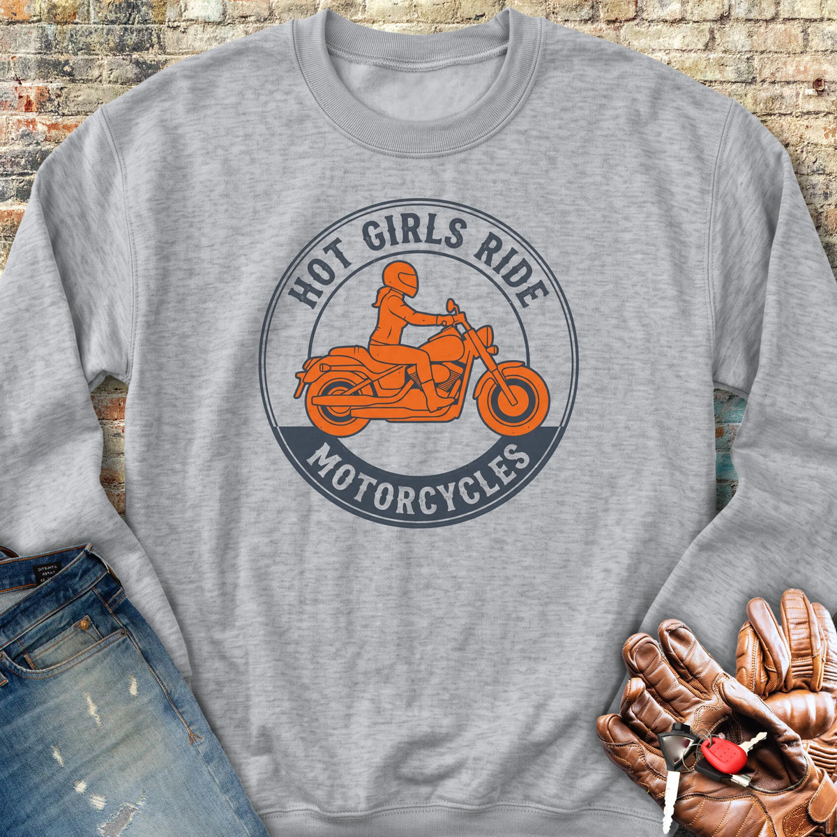 Girls Ride Sweatshirt - Sport Grey
