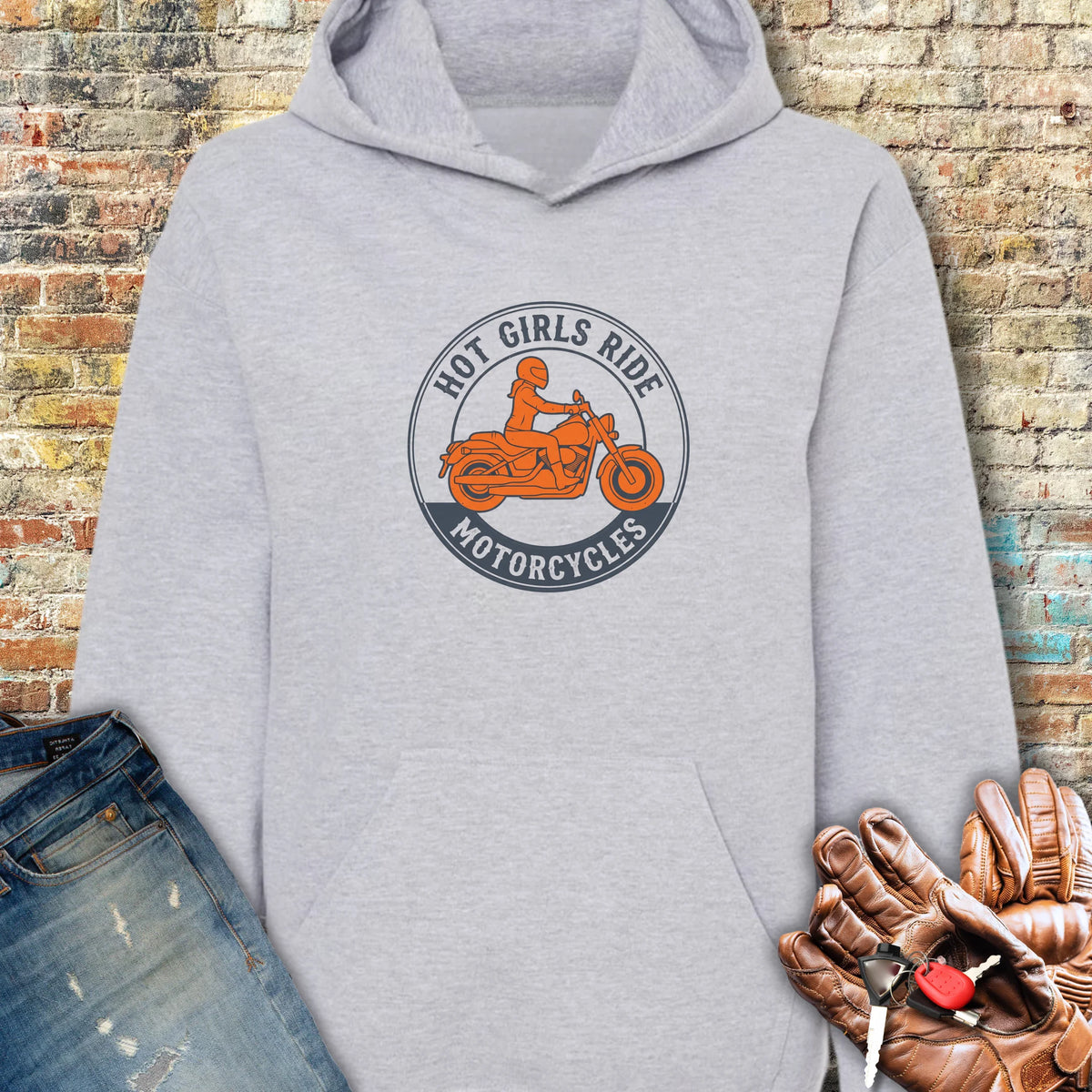 Girls Ride Hoodie - Sport Grey