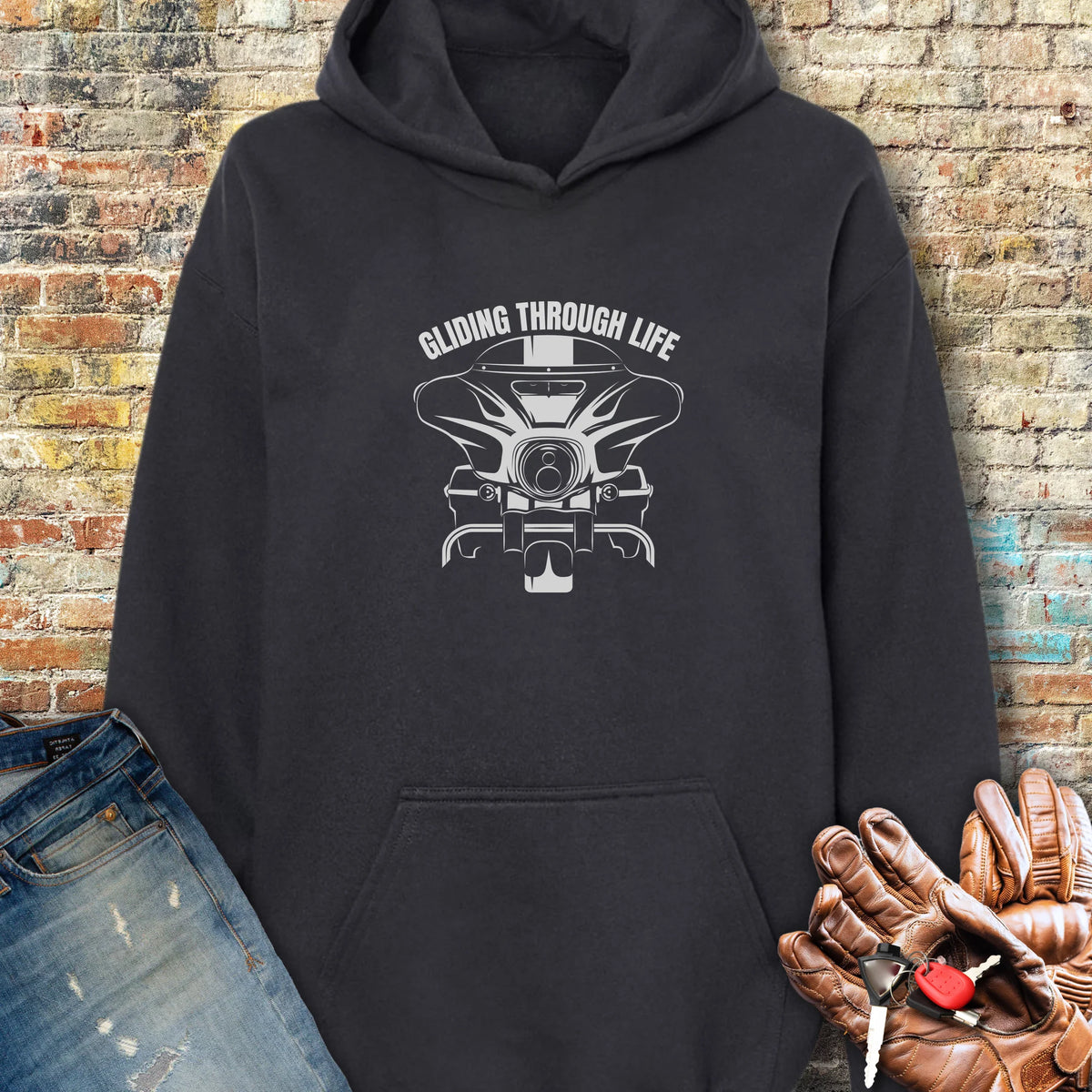Gliding Through Life Hoodie - Black