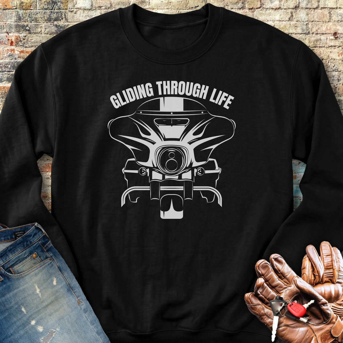 Gliding Through Life Sweatshirt - Black