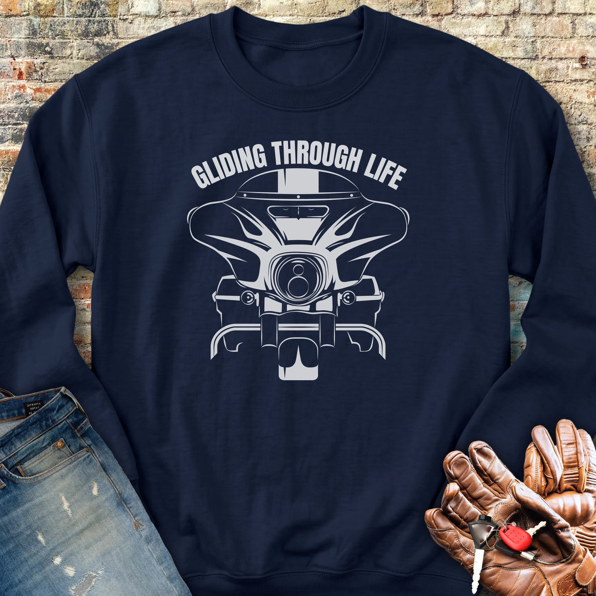 Gliding Through Life Sweatshirt - Navy