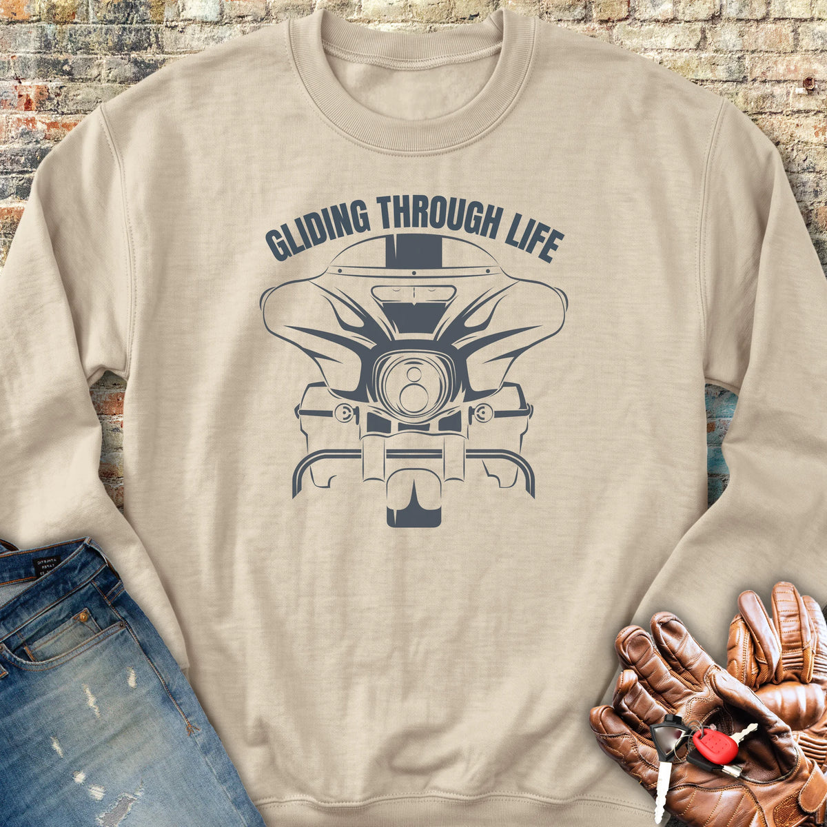 Gliding Through Life Sweatshirt - Sand