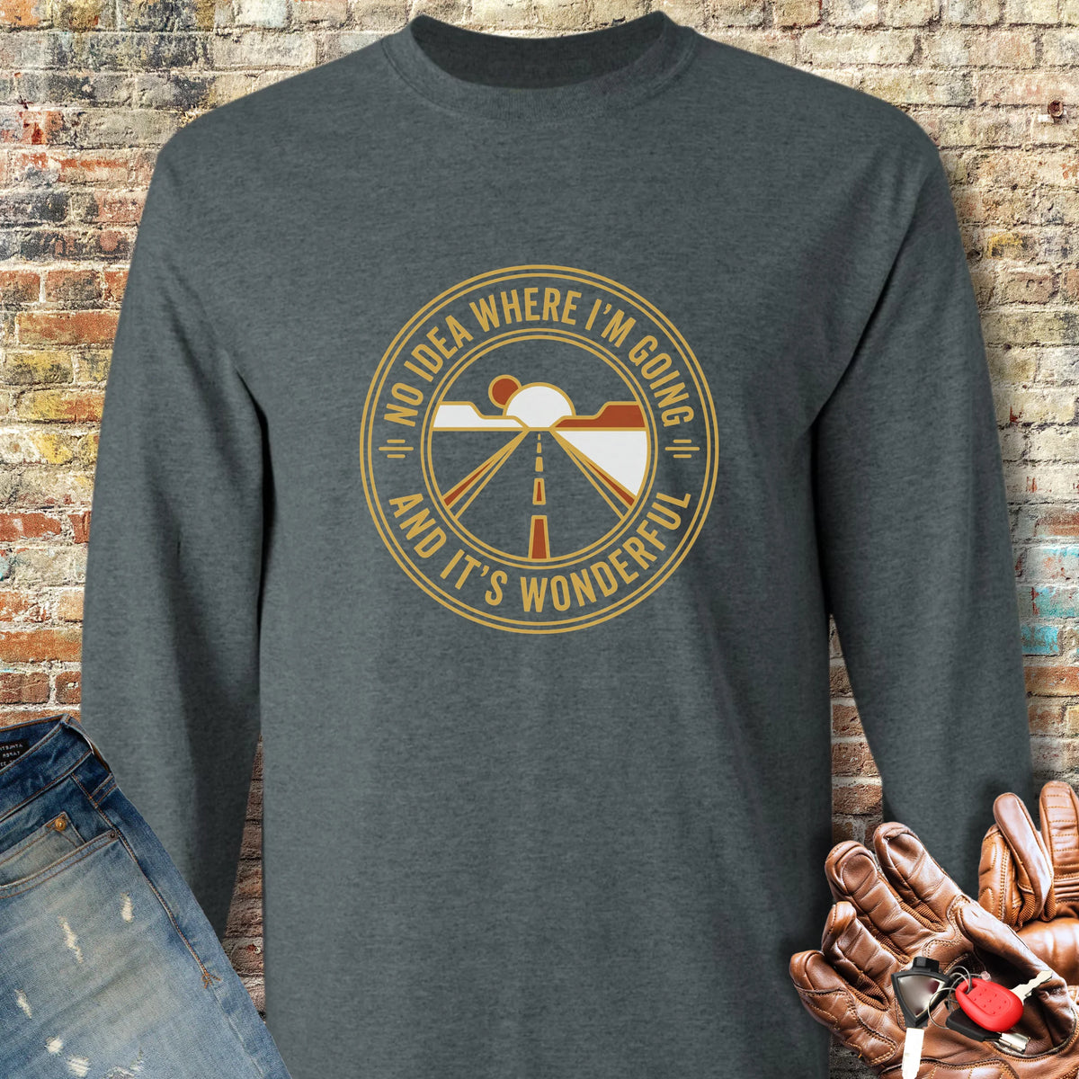 Going Long Sleeve T-Shirt - Dark Heather