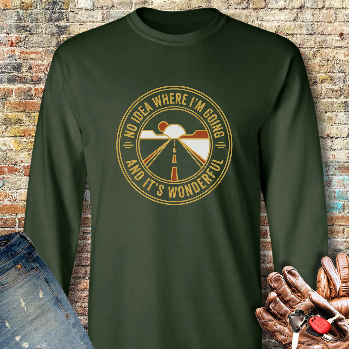 Going Long Sleeve T-Shirt - Forest Green