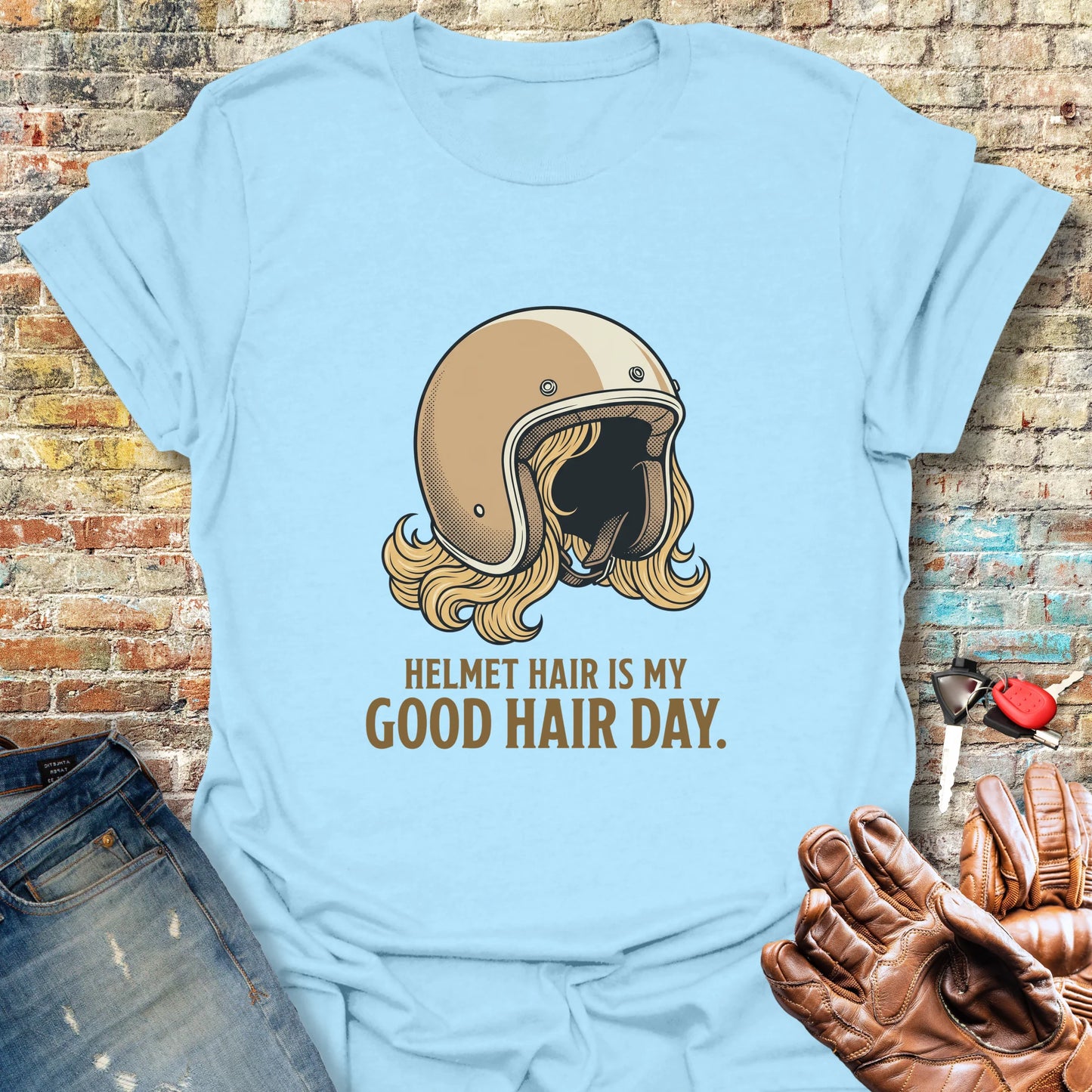 Good Hair Day T-Shirt - Light Blue