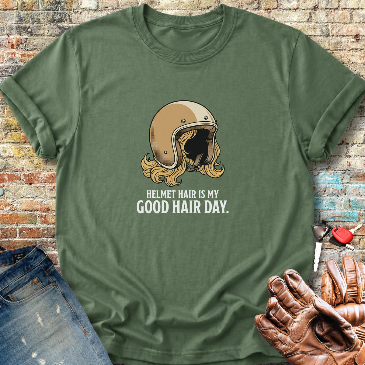Good Hair Day Classic T-Shirt - Military Green