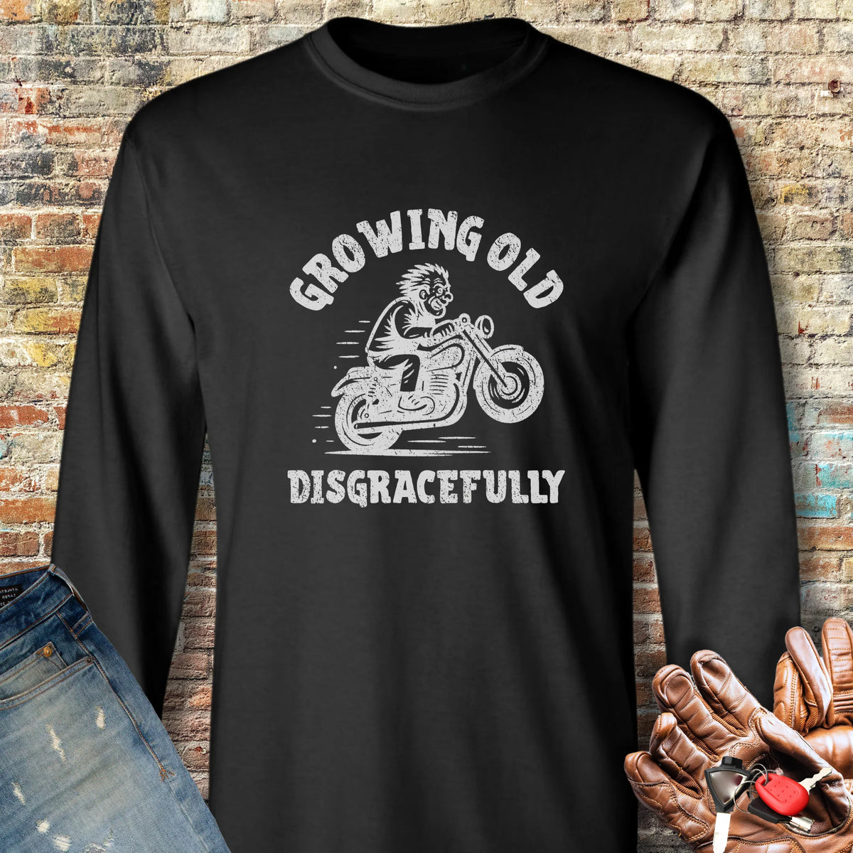 Growing Old Long Sleeve T-Shirt - Black