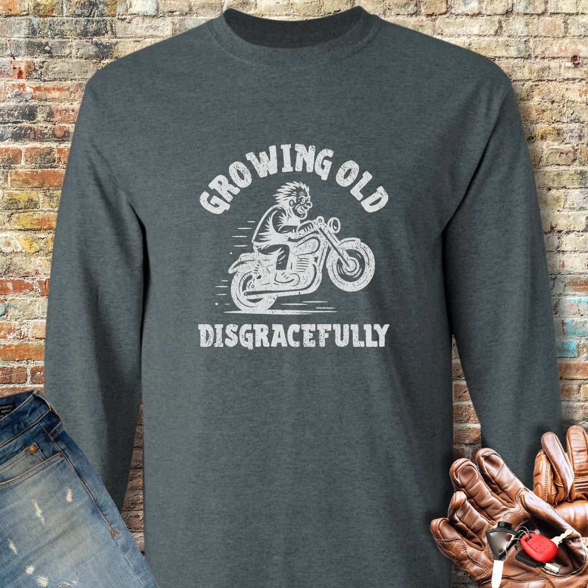 Growing Old Long Sleeve T-Shirt - Dark Heather
