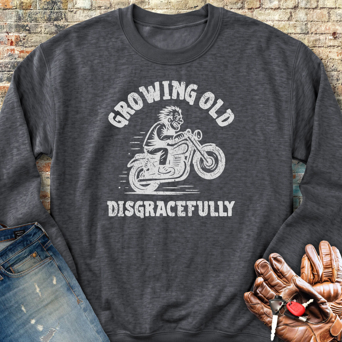 Growing Old Sweatshirt - Dark Heather