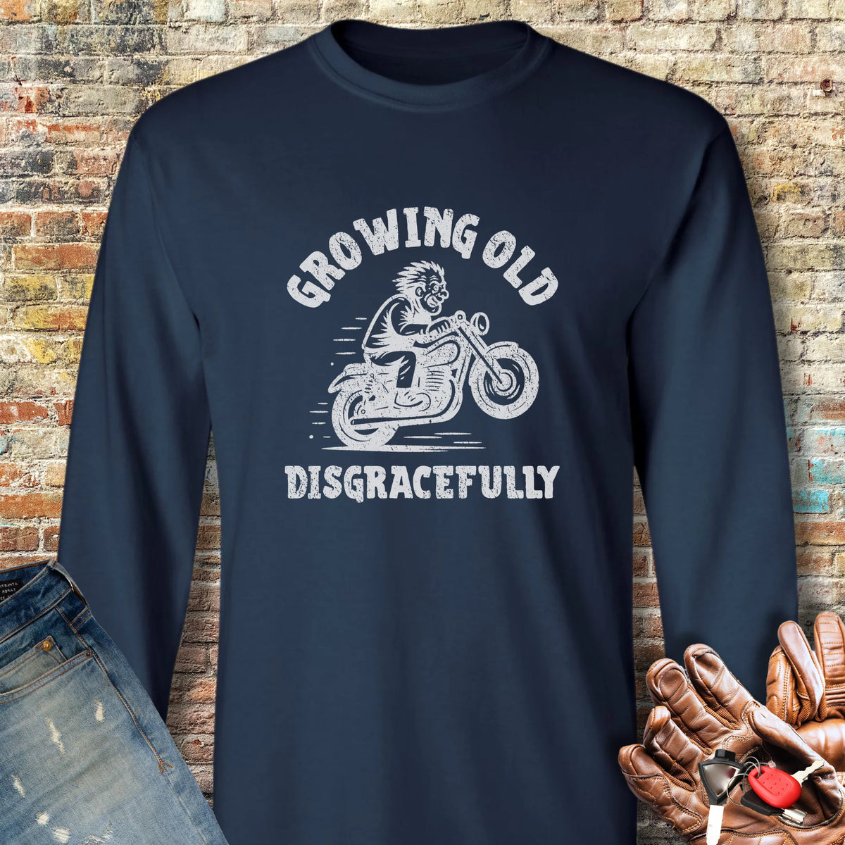 Growing Old Long Sleeve T-Shirt - Navy