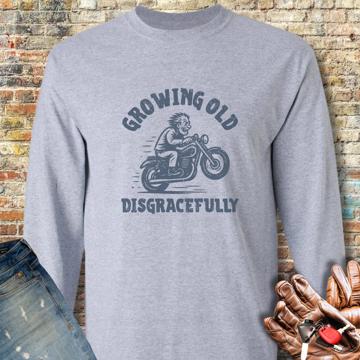Growing Old Long Sleeve T-Shirt - Sport Grey