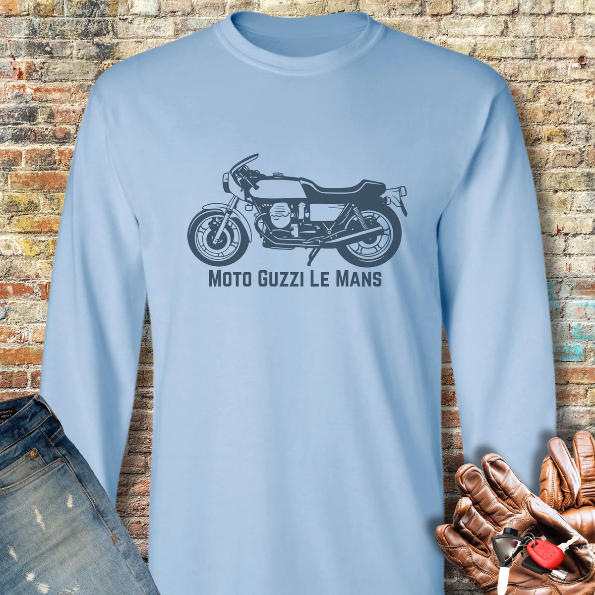 Guzzi Long Sleeve T-Shirt - Light Blue