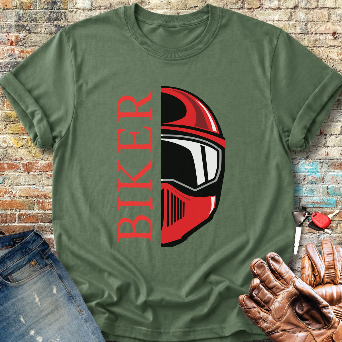 Half Helmet Classic T-Shirt - Military Green