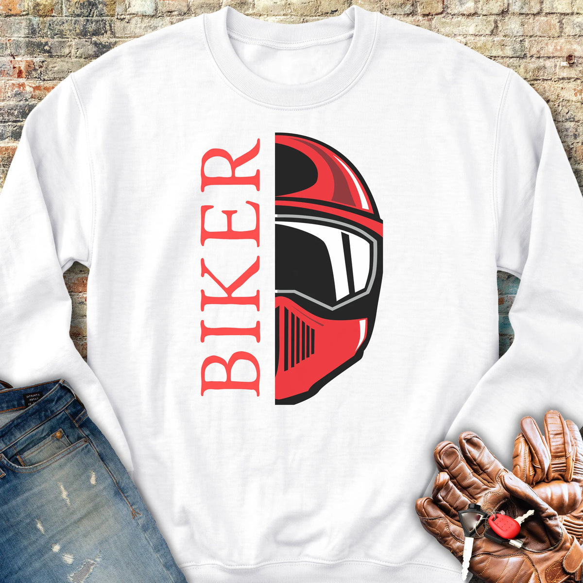 Half Helmet Sweatshirt - White