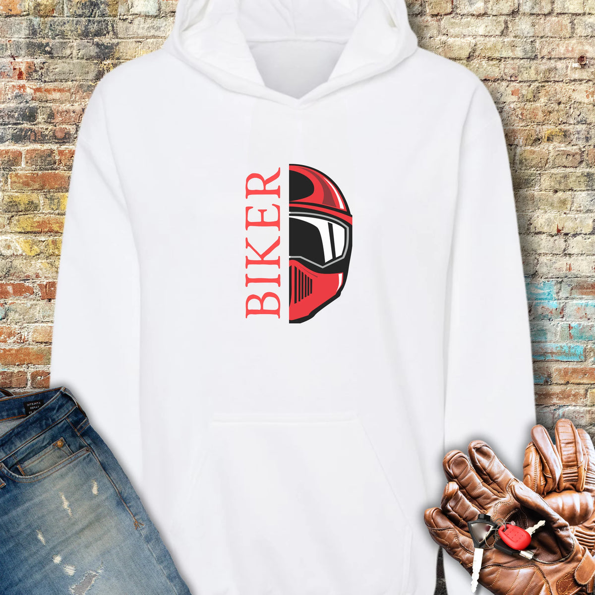 Half Helmet Hoodie - White