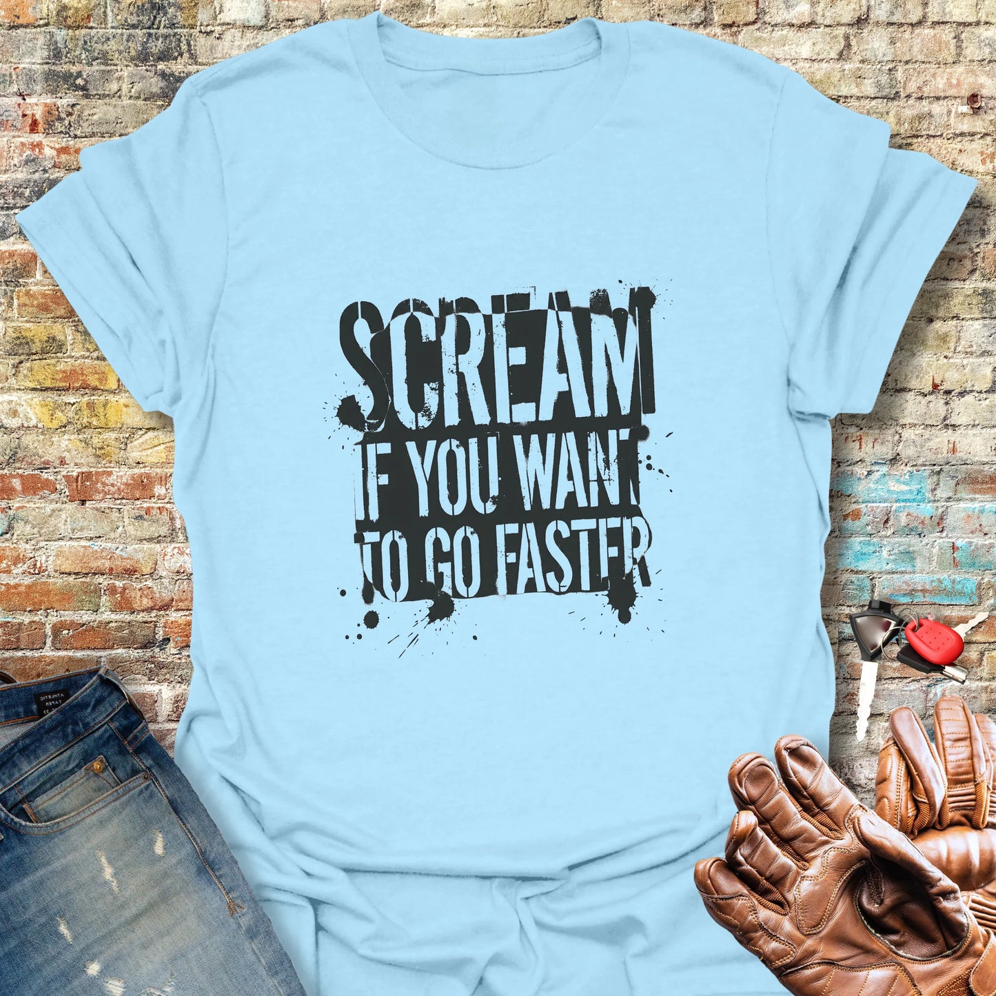 Halloween Scream T-Shirt - Light Blue