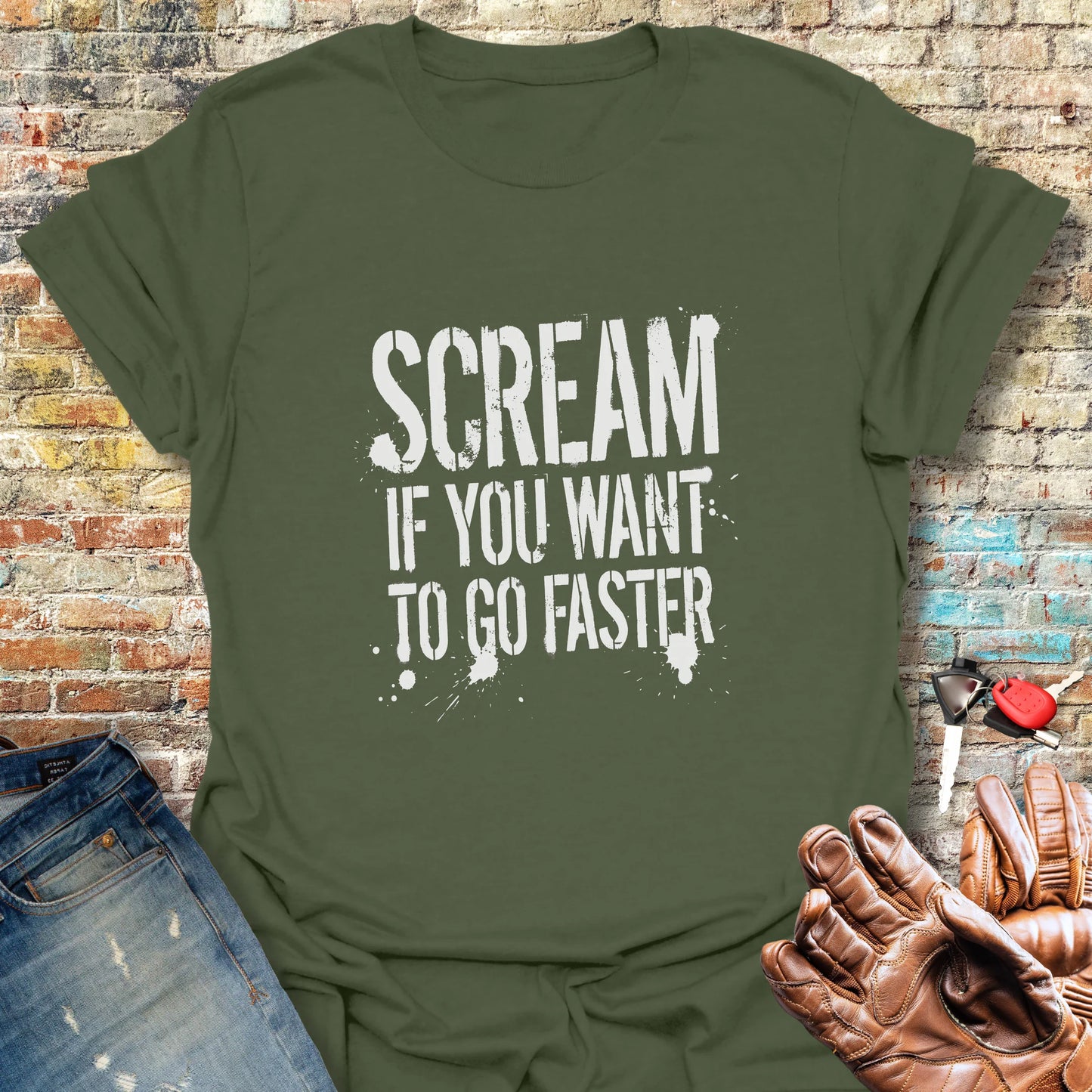 Halloween Scream T-Shirt - Military Green
