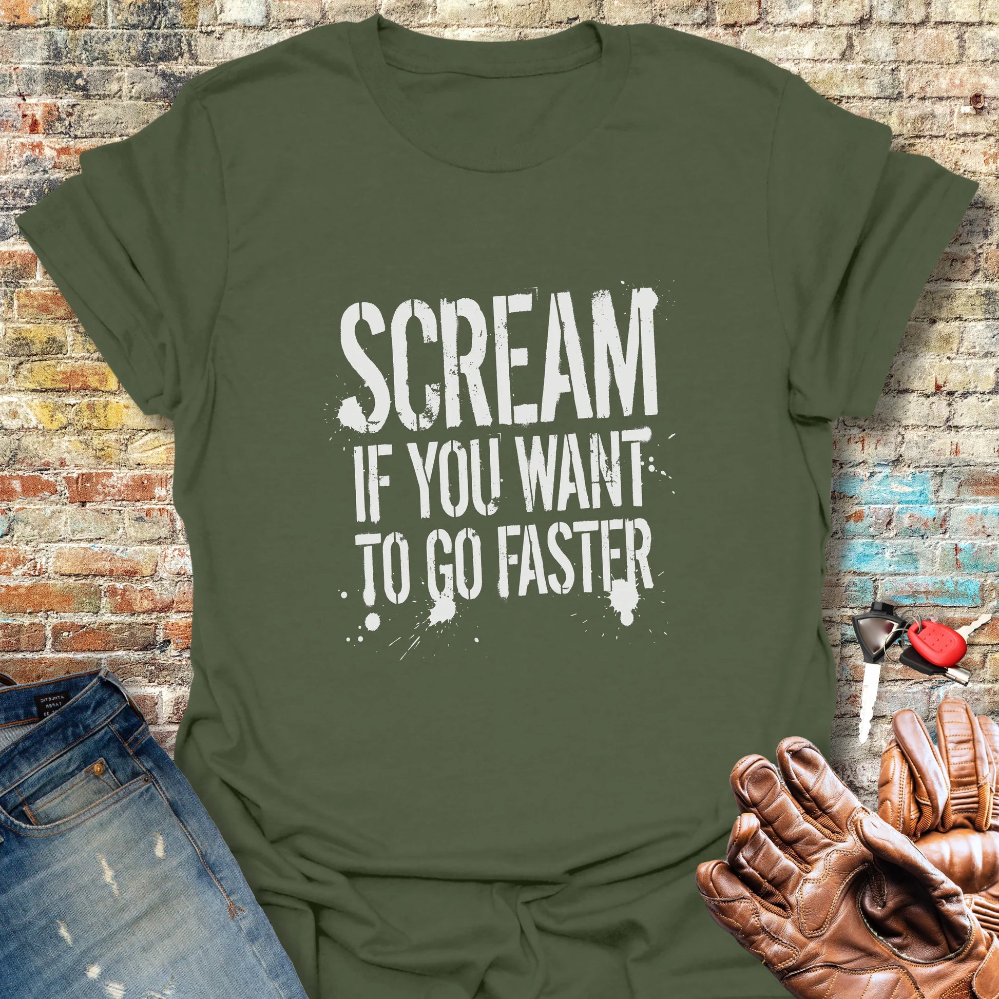 Halloween Scream T-Shirt - Military Green
