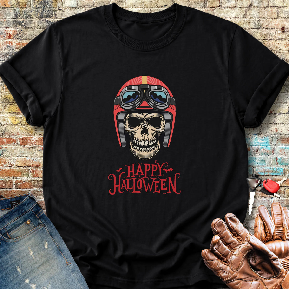 Halloween Skull Classic T-Shirt - Black