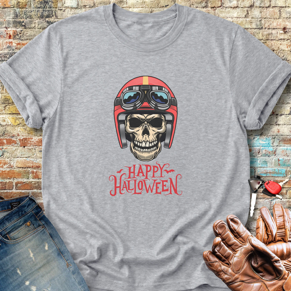 Halloween Skull Classic T-Shirt - Sport Grey