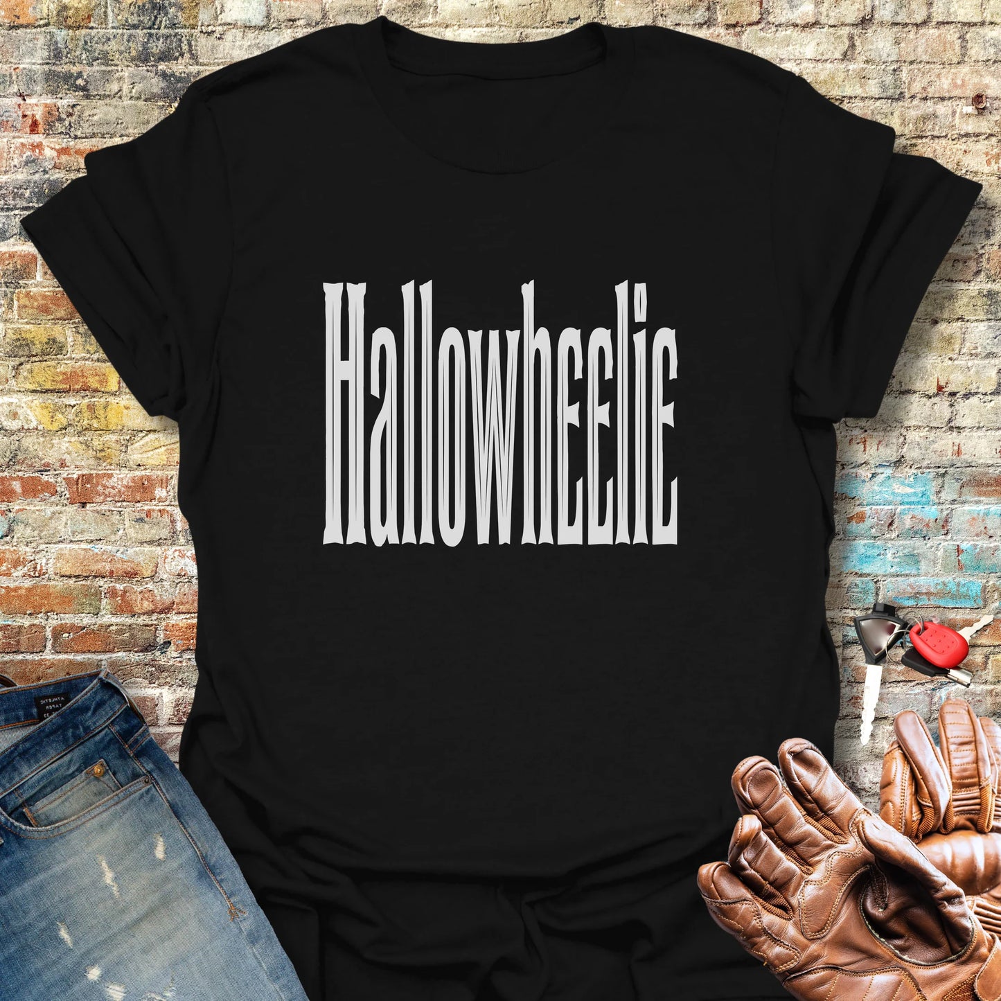 Hallowheelie Block T-Shirt - Black