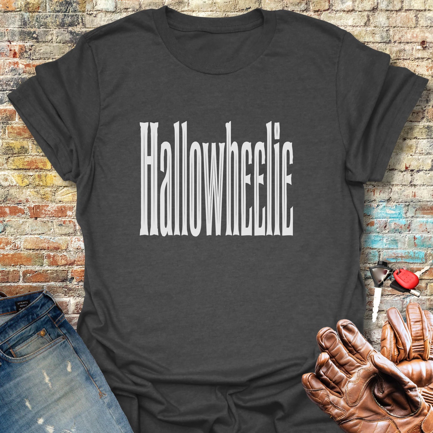 Hallowheelie Block T-Shirt - Dark Heather