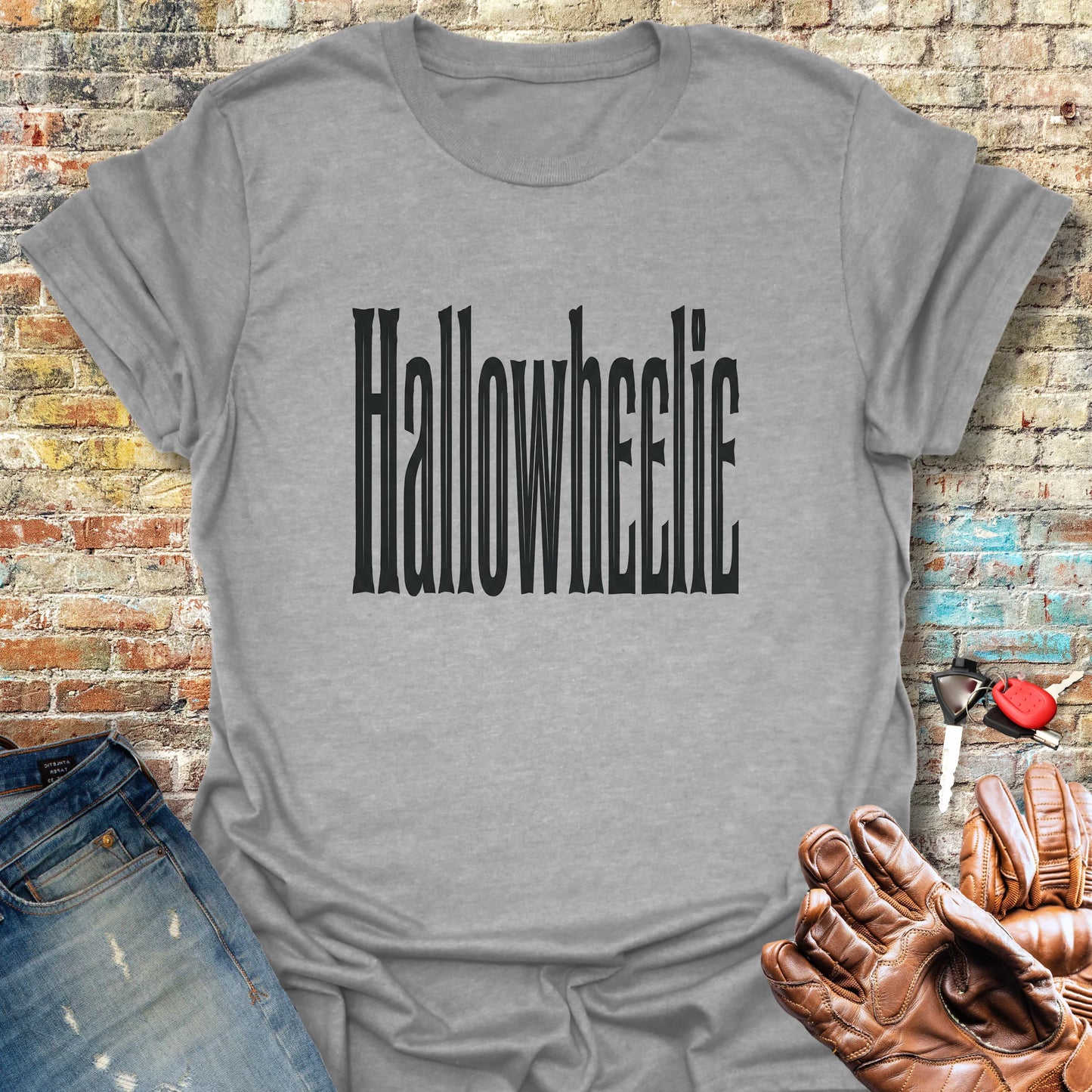 Hallowheelie Block T-Shirt - Sport Grey