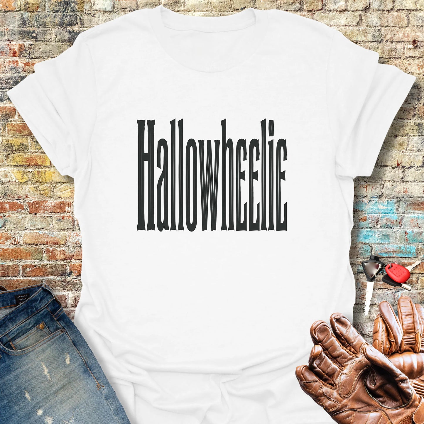 Hallowheelie Block T-Shirt - White