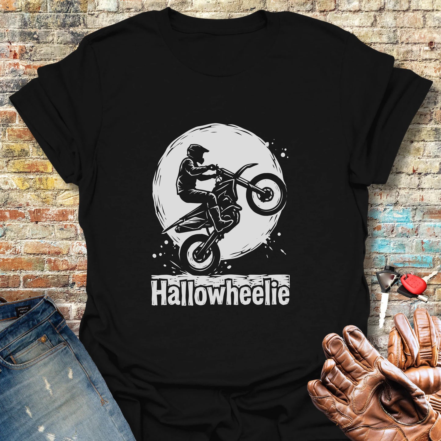 Hallowheelie Moon T-Shirt - Black
