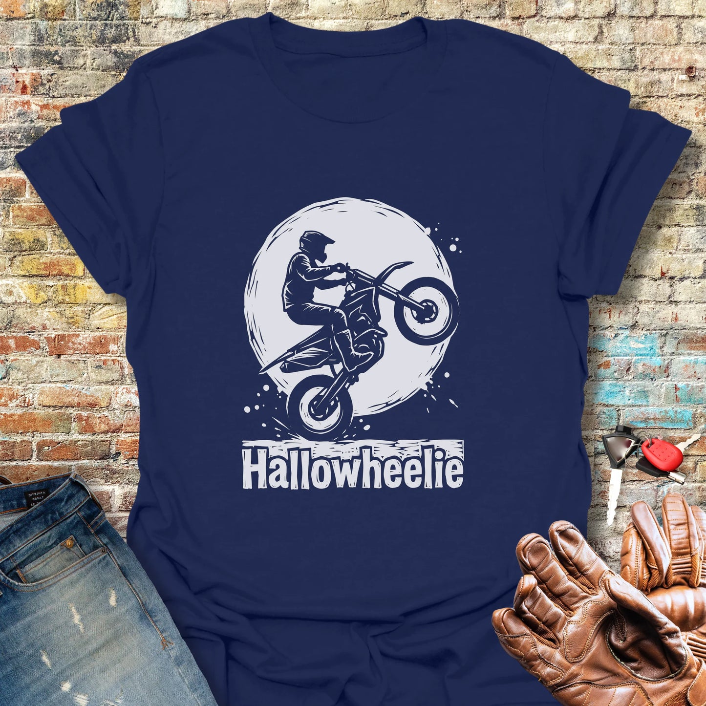 Hallowheelie Moon T-Shirt - Navy