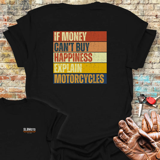 Happiness (Block) Back Print T-Shirt - Black
