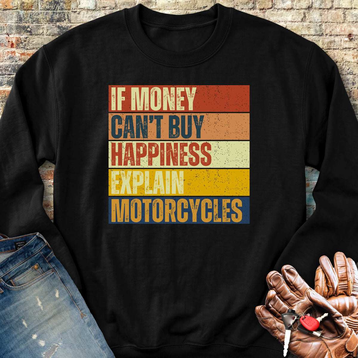 Happiness (Block) Sweatshirt - Black