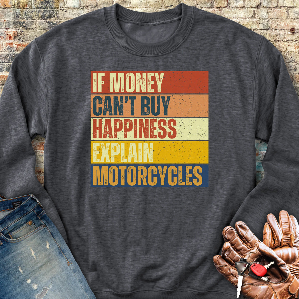 Happiness (Block) Sweatshirt - Dark Heather