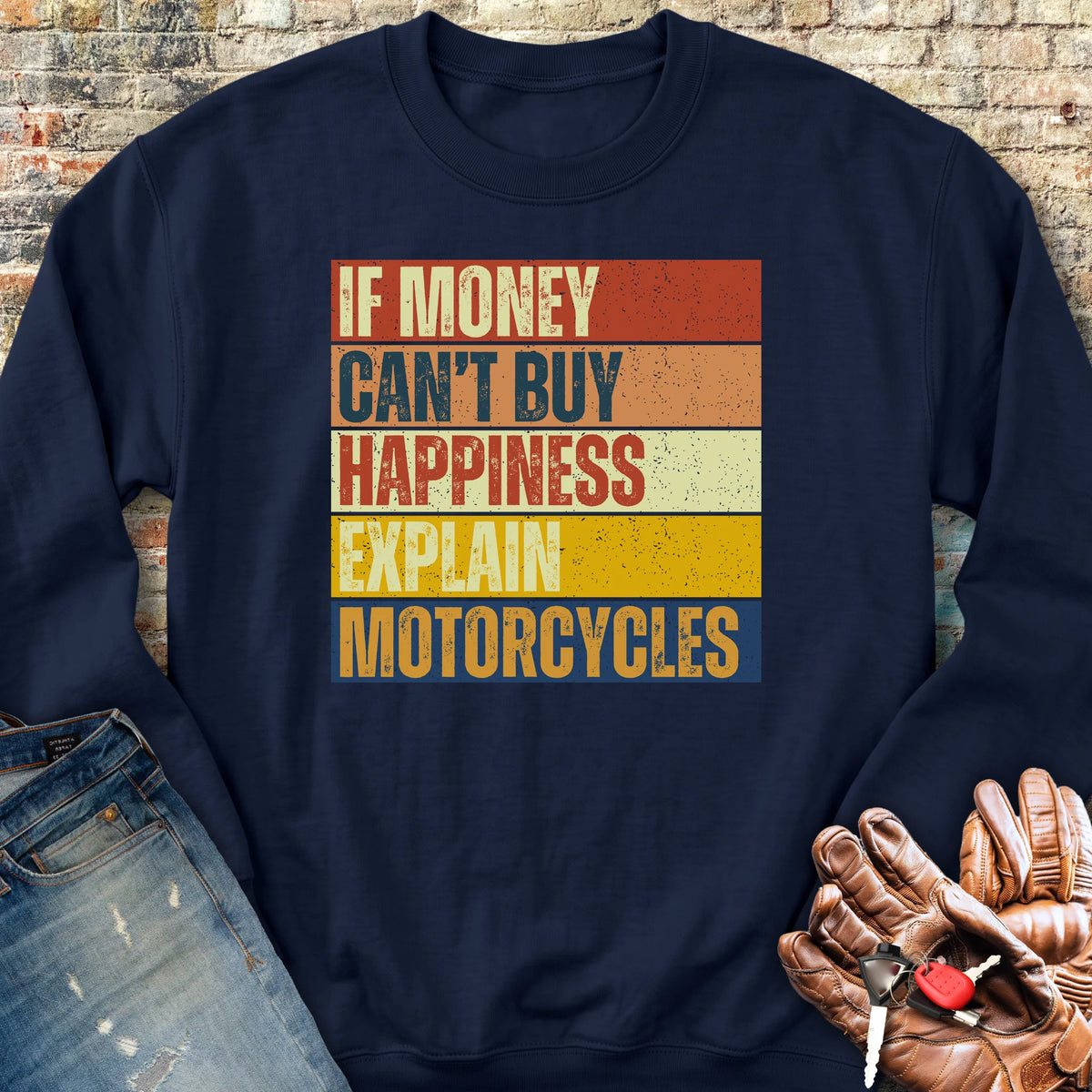 Happiness (Block) Sweatshirt - Navy