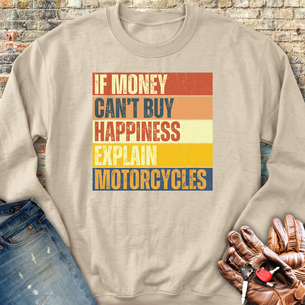 Happiness (Block) Sweatshirt - Sand