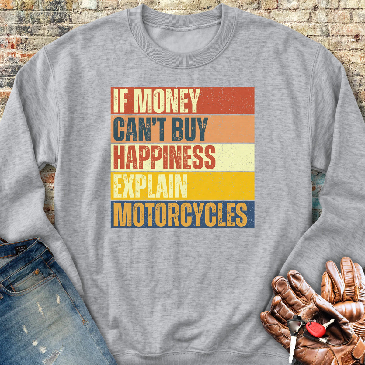 Happiness (Block) Sweatshirt - Sport Grey