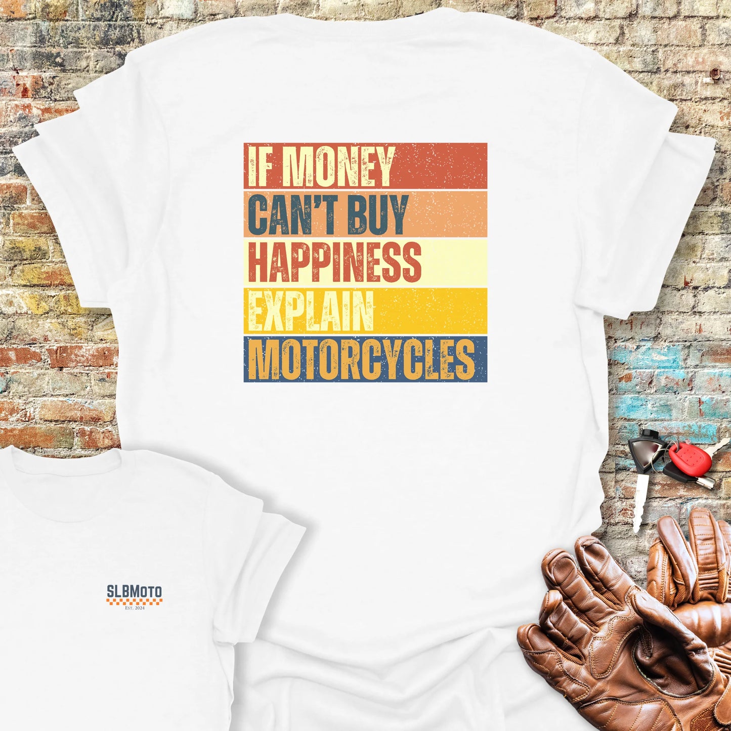 Happiness (Block) Back Print T-Shirt - White