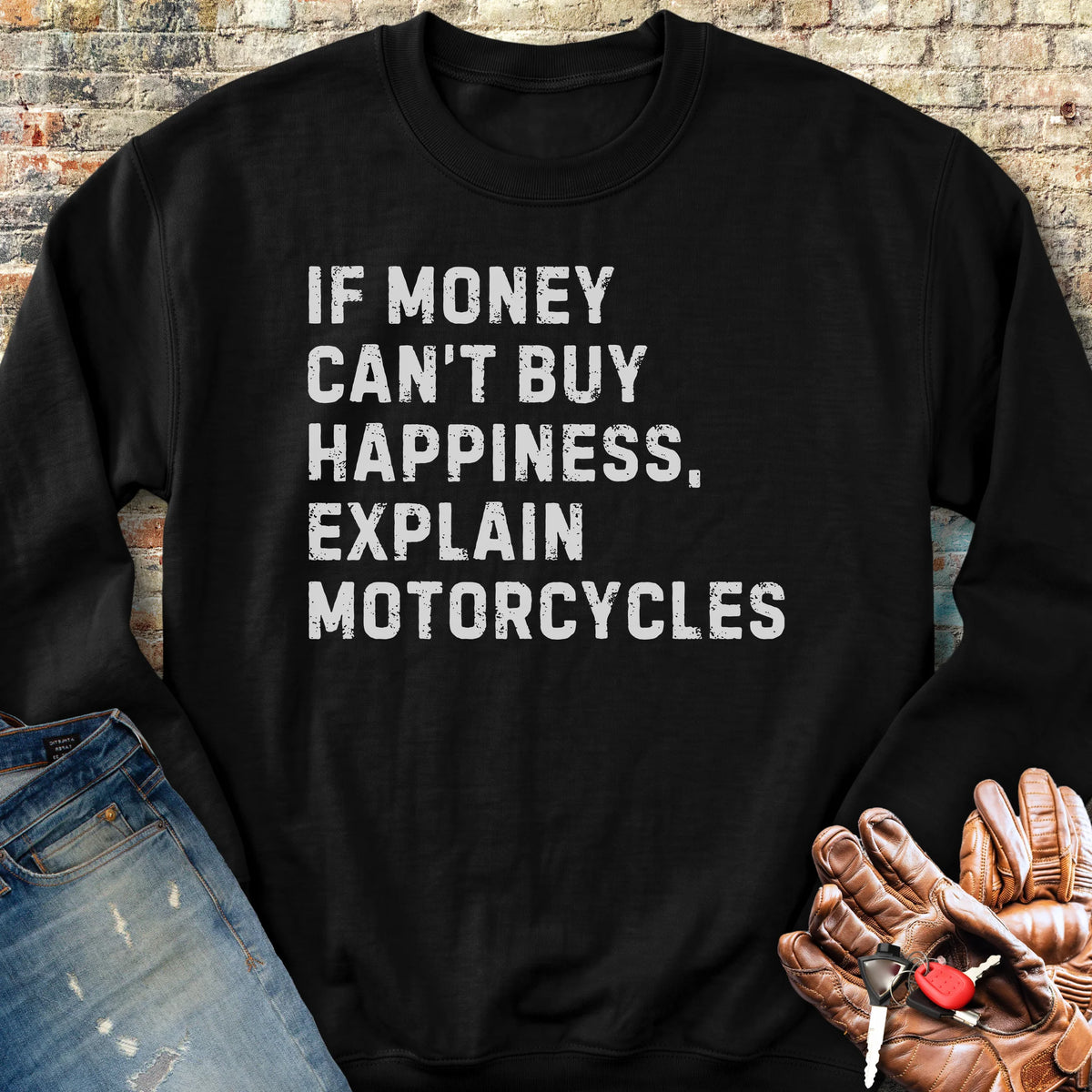 Happiness (Text) Sweatshirt - Black