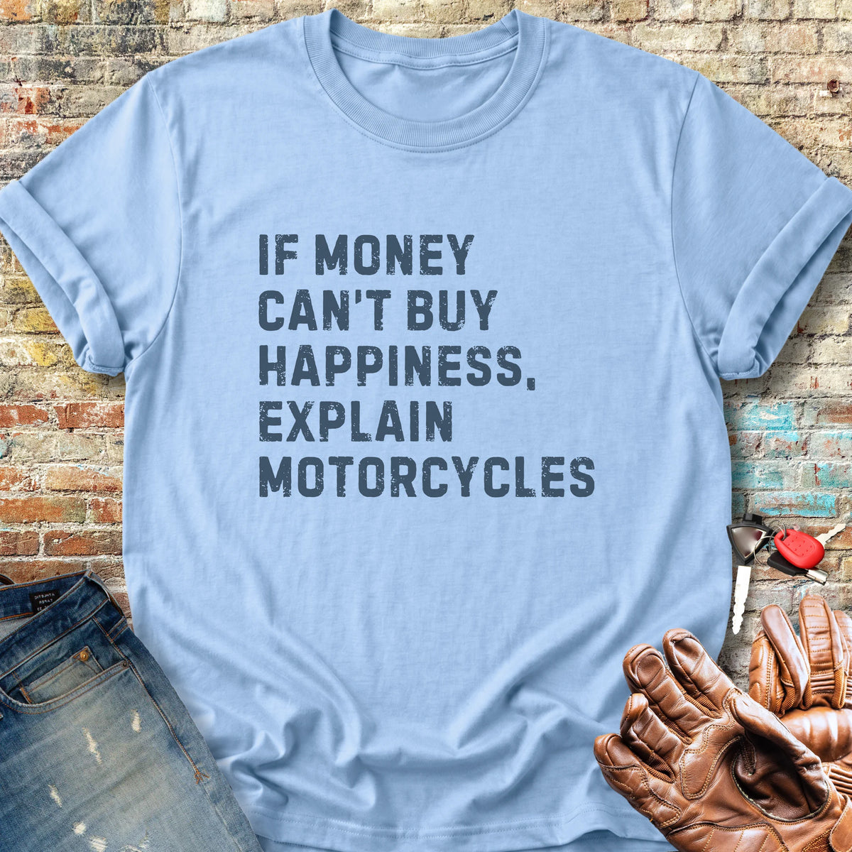 Happiness (Text) Classic T-Shirt - Light Blue