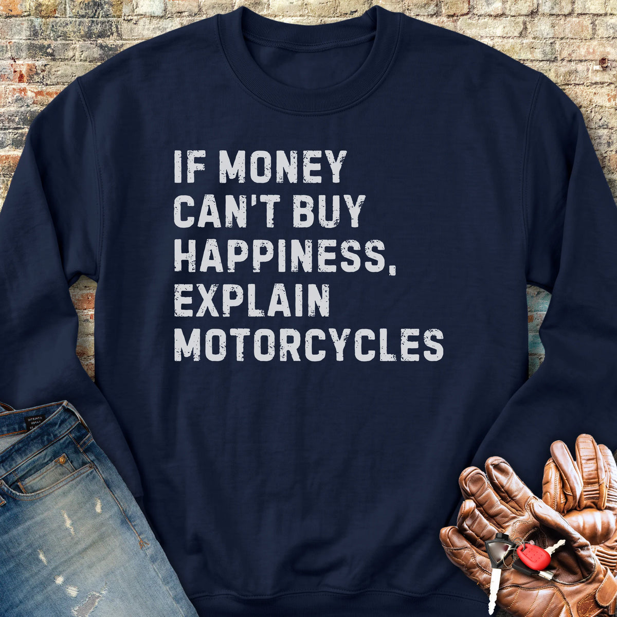 Happiness (Text) Sweatshirt - Navy