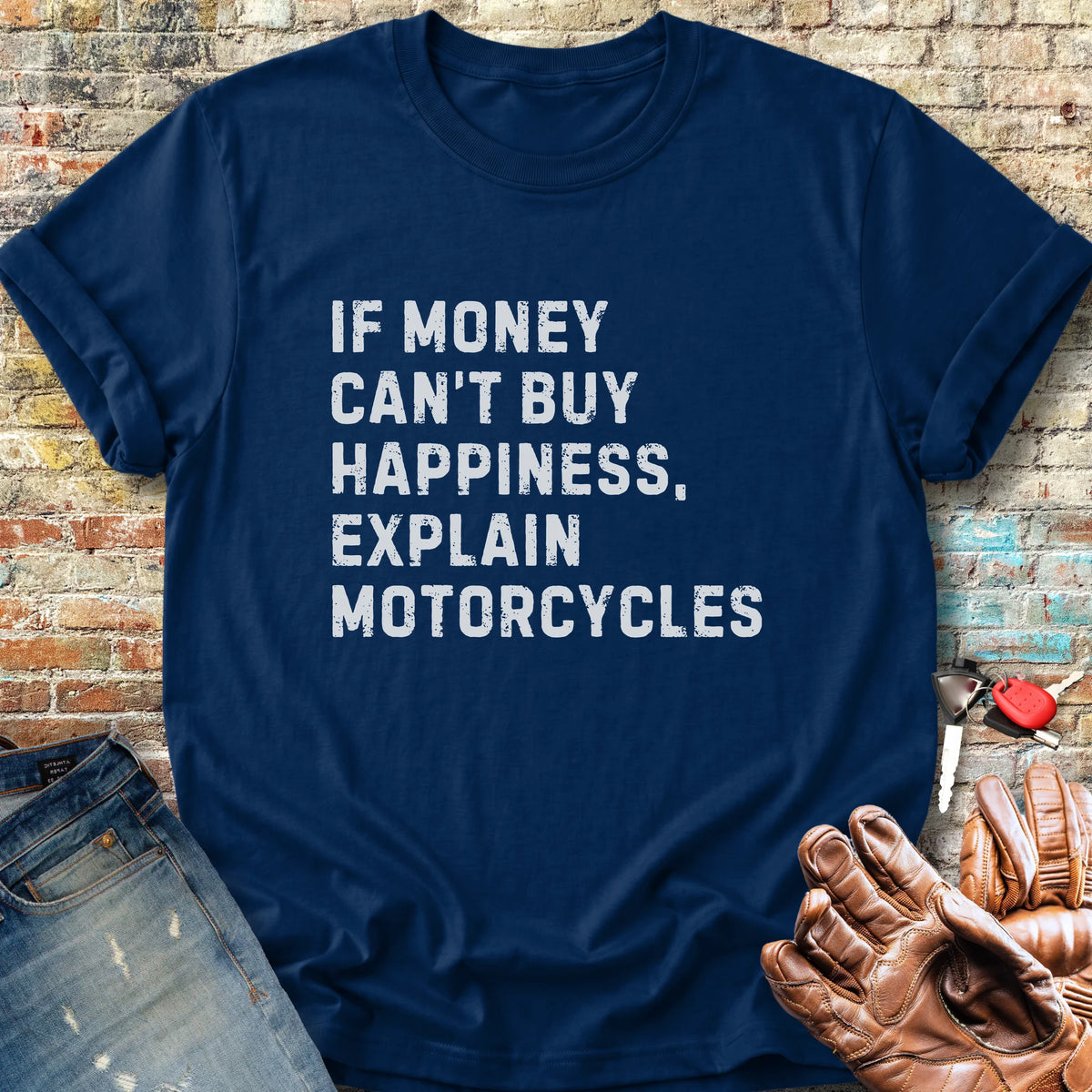Happiness (Text) Classic T-Shirt - Navy