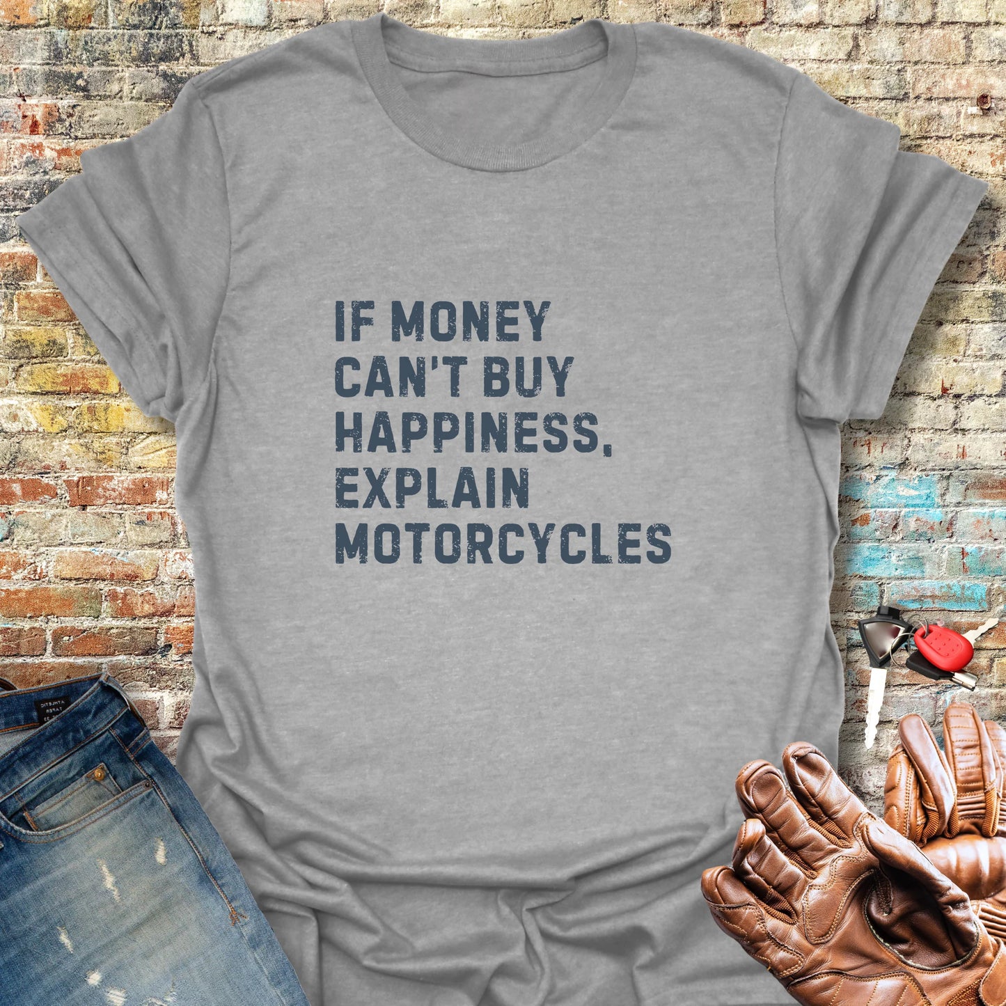 Happiness (Text) T-Shirt - Sport Grey
