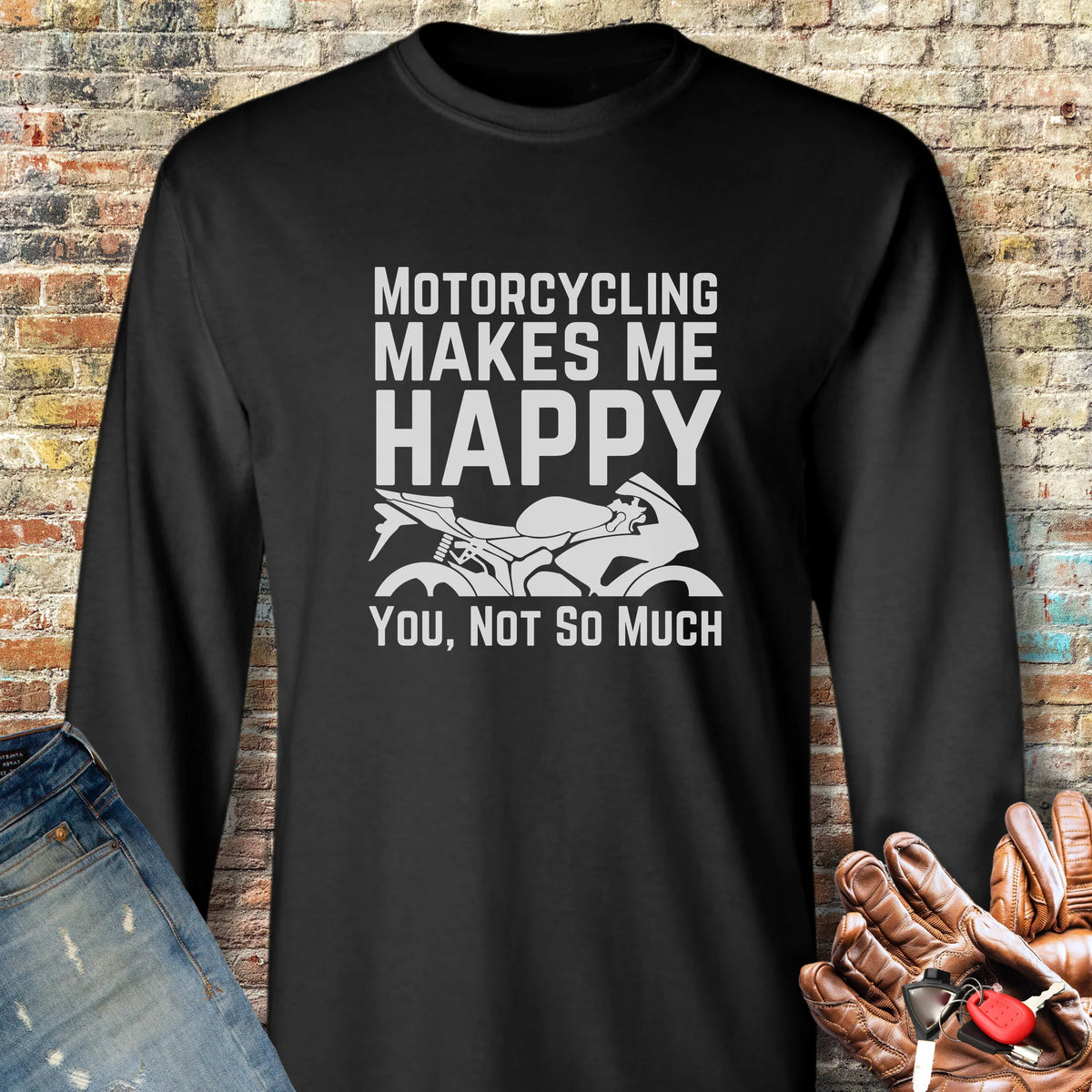 Happy Long Sleeve T-Shirt - Black