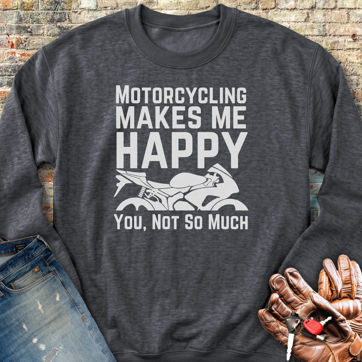 Happy Sweatshirt - Dark Heather