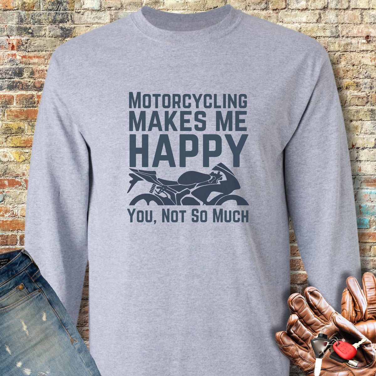 Happy Long Sleeve T-Shirt - Sport Grey
