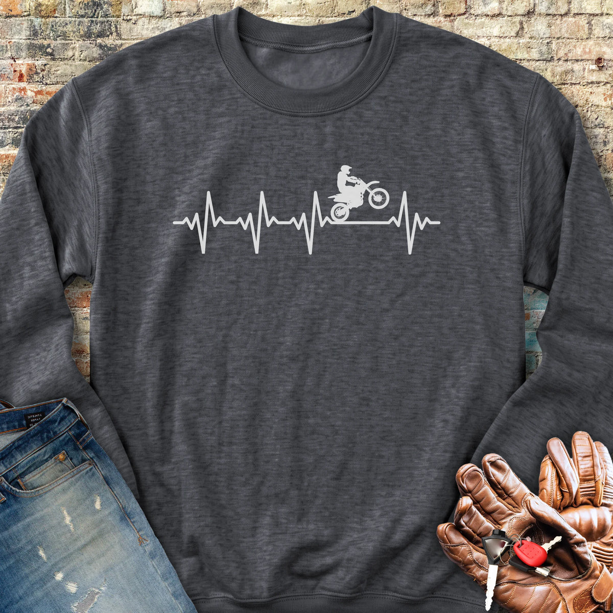 Heartbeat (MotoX) Sweatshirt - Dark Heather