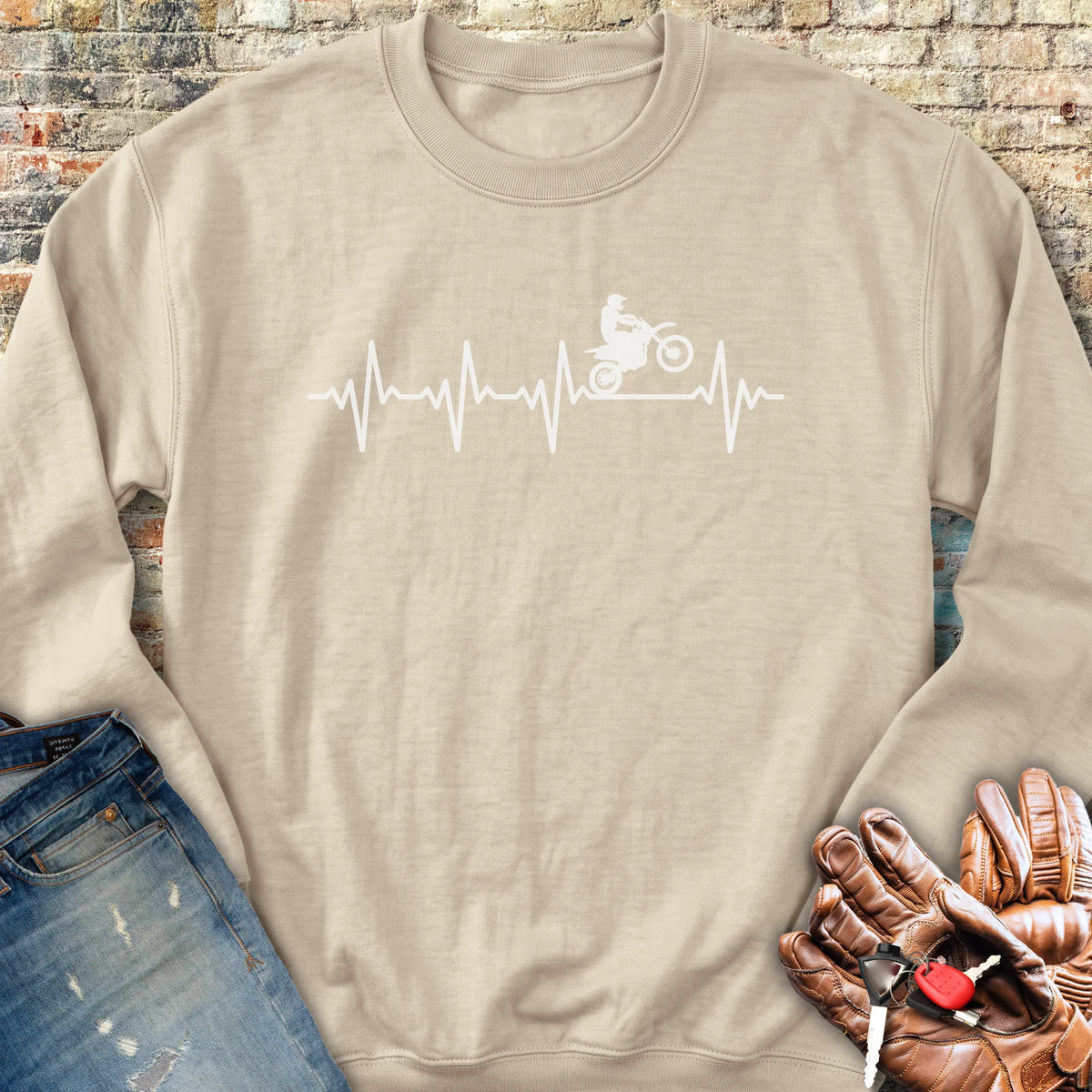 Heartbeat (MotoX) Sweatshirt - Sand