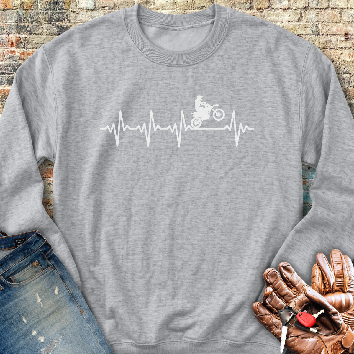 Heartbeat (MotoX) Sweatshirt - Sport Grey