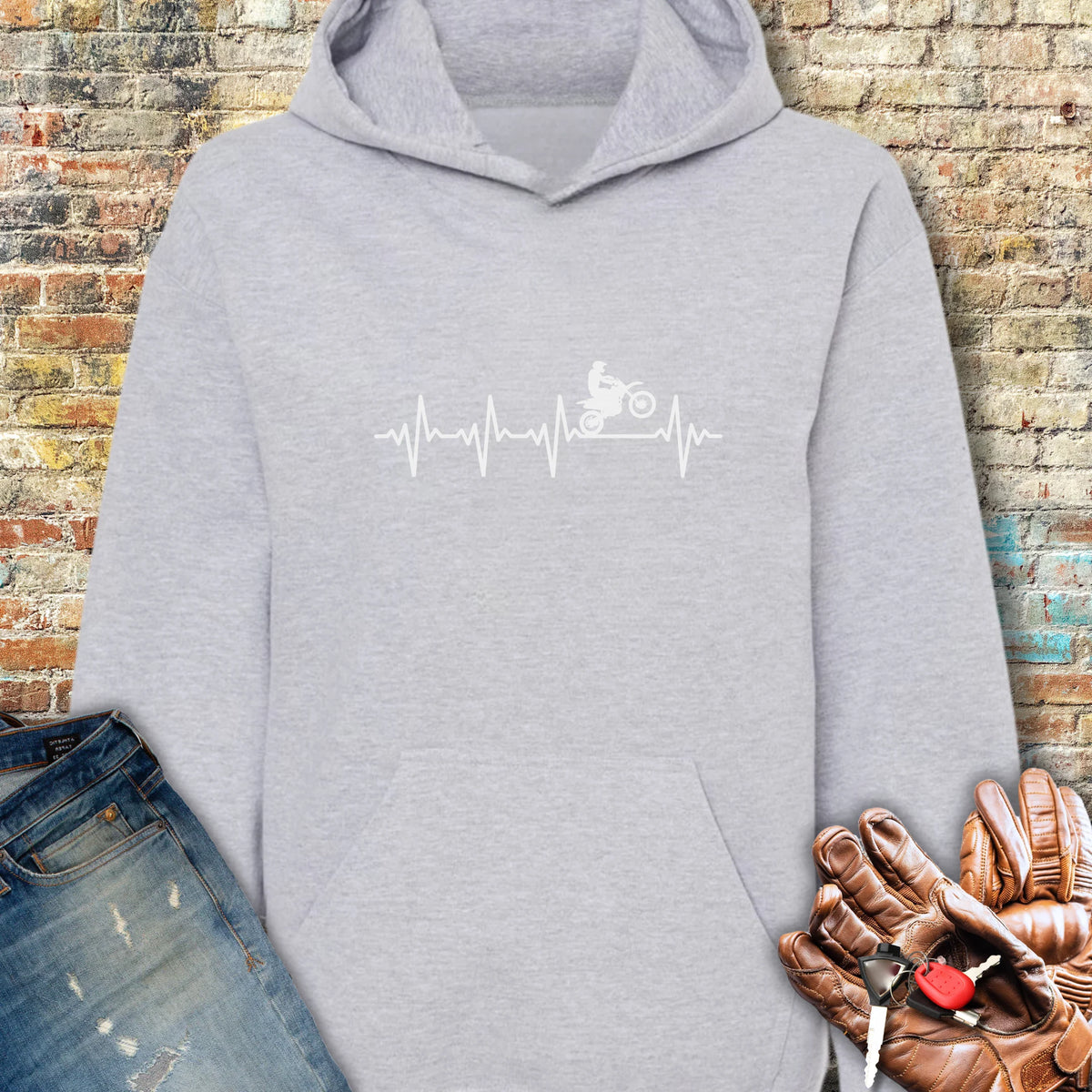 Heartbeat (MotoX) Hoodie - Sport Grey